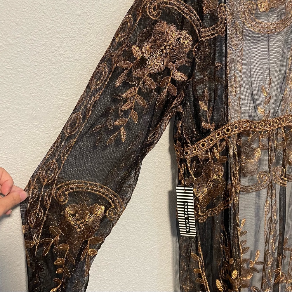 Black & Gold Lace Cover-Up